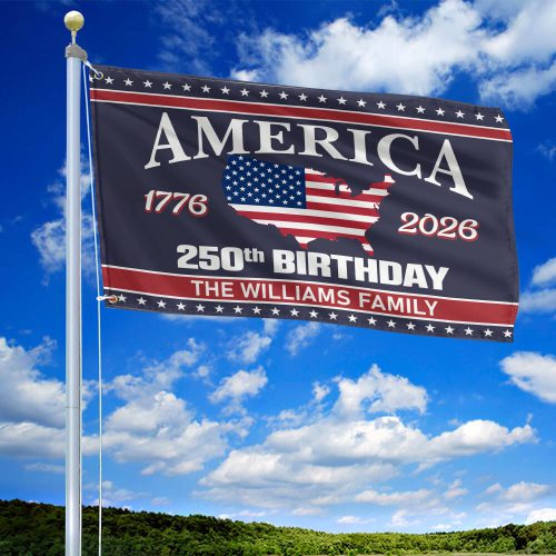Premium Custom America 250th Anniversary Grommet Flag VPVC120079, America 250th Flag, America 250th Birthday, Best Gifts On Independence Day, Veterans Day.