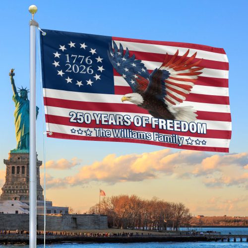 Premium Custom America 250th Anniversary Grommet Flag VPVC120082, America 250th Flag, America 250th Birthday, Best Gifts On Independence Day, Veterans Day.