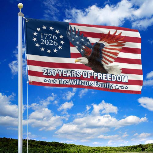 Premium Custom America 250th Anniversary Grommet Flag VPVC120082, America 250th Flag, America 250th Birthday, Best Gifts On Independence Day, Veterans Day.