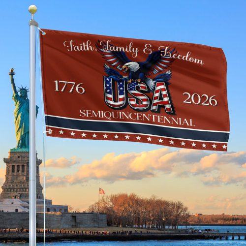 Premium America 250th Anniversary Grommet Flag VPVC120083, America 250th Flag, America 250th Birthday, Best Gifts On Independence Day, Veterans Day.