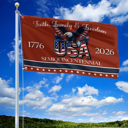 Premium America 250th Anniversary Grommet Flag VPVC120083, America 250th Flag, America 250th Birthday, Best Gifts On Independence Day, Veterans Day.