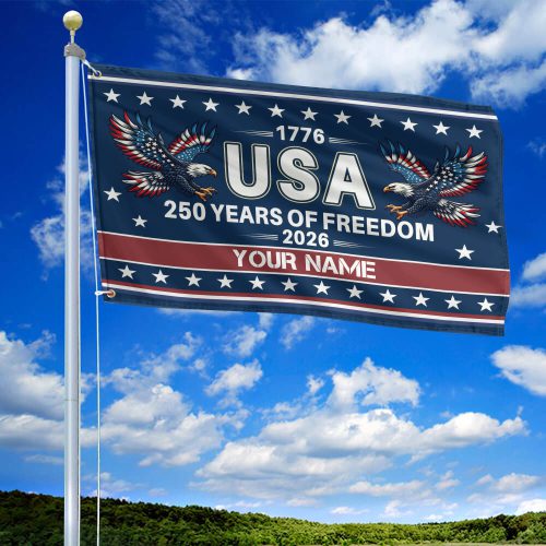 Premium Custom America 250th Anniversary Grommet Flag VPVC120086, America 250th Flag, America 250th Birthday, Best Gifts On Independence Day, Veterans Day.