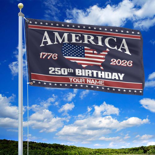 Premium Custom America 250th Anniversary Grommet Flag VPVC120088, America 250th Flag, America 250th Birthday, Best Gifts On Independence Day, Veterans Day.