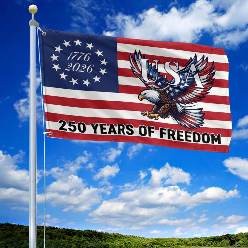 Premium America 250th Anniversary Grommet Flag VPVC120096, America 250th Flag, America 250th Birthday, Best Gifts On Independence Day, Veterans Day.