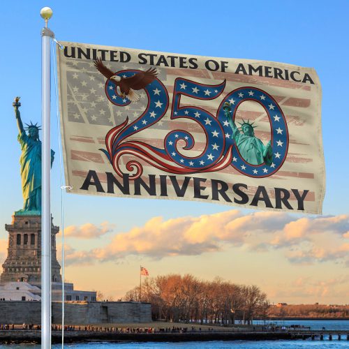 Premium America 250th Anniversary Grommet Flag VPVC120097, America 250th Flag, America 250th Birthday, Best Gifts On Independence Day, Veterans Day.