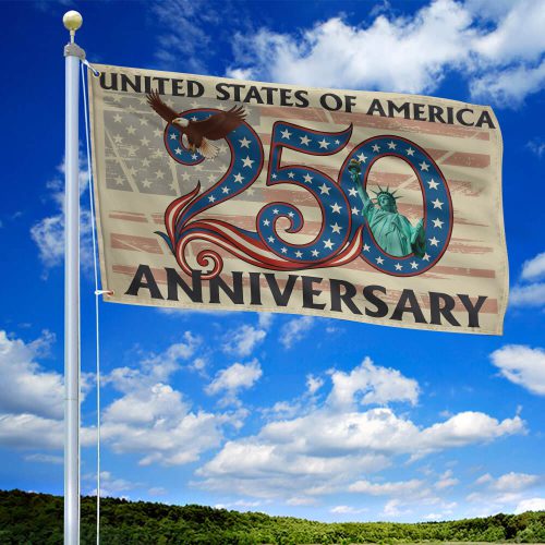 Premium America 250th Anniversary Grommet Flag VPVC120097, America 250th Flag, America 250th Birthday, Best Gifts On Independence Day, Veterans Day.