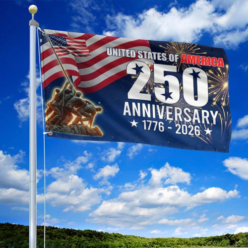 Premium America 250th Anniversary Grommet Flag VPVC120104, America 250th Flag, America 250th Birthday, Best Gifts On Independence Day, Veterans Day.