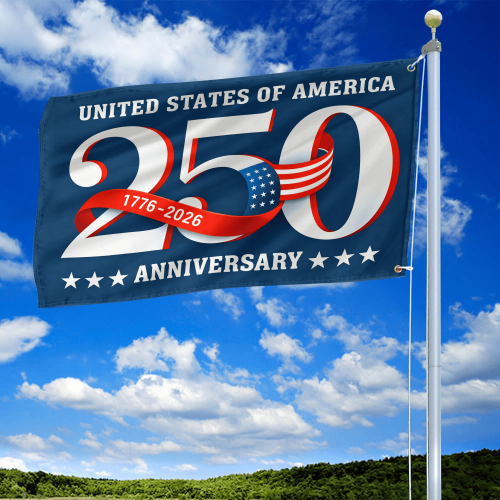 Premium America 250th Anniversary Grommet Flag VPVC120117, America 250th Flag, America 250th Birthday, Best Gifts On Independence Day, Veterans Day.