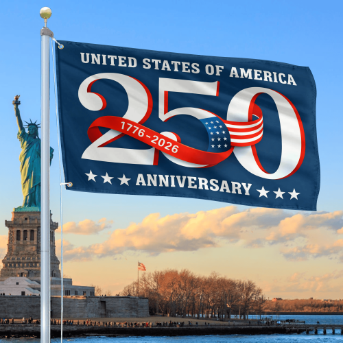 Premium America 250th Anniversary Grommet Flag VPVC120117, America 250th Flag, America 250th Birthday, Best Gifts On Independence Day, Veterans Day.