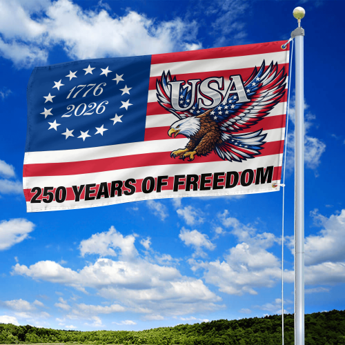 Premium America 250th Anniversary Grommet Flag VPVC120119, America 250th Flag, America 250th Birthday, Best Gifts On Independence Day, Veterans Day.