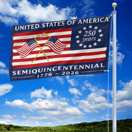 Premium America 250th Anniversary Grommet Flag VPVC120121, America 250th Flag, America 250th Birthday, Best Gifts On Independence Day, Veterans Day.