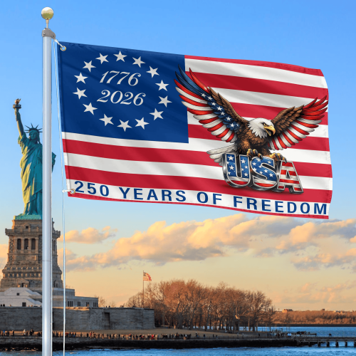 Premium America 250th Anniversary Grommet Flag VPVC120125, America 250th Flag, America 250th Birthday, Best Gifts On Independence Day, Veterans Day.