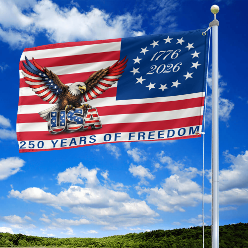 Premium America 250th Anniversary Grommet Flag VPVC120125, America 250th Flag, America 250th Birthday, Best Gifts On Independence Day, Veterans Day.
