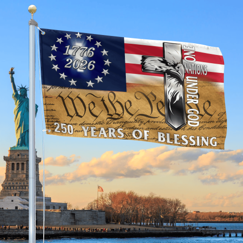 Premium America 250th Anniversary Grommet Flag VPVC120126, America 250th Flag, America 250th Birthday, Best Gifts On Independence Day, Veterans Day.