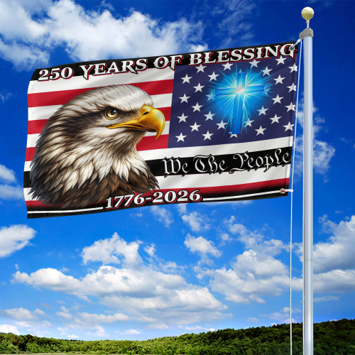 Premium America 250th Anniversary Grommet Flag VPVC120127, America 250th Flag, America 250th Birthday, Best Gifts On Independence Day, Veterans Day.