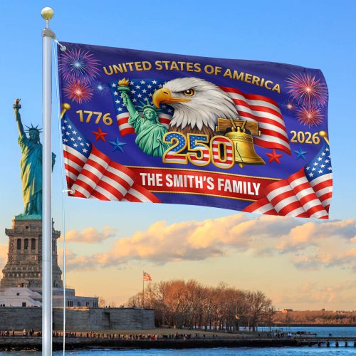 Premium America 250th Anniversary Grommet Flag VPVC120136, America 250th Flag, America 250th Birthday, Best Gifts For Independence Day, Veterans Day.