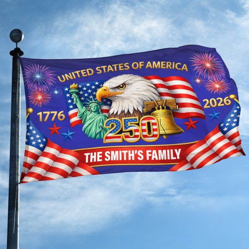 Premium America 250th Anniversary Grommet Flag VPVC120136, America 250th Flag, America 250th Birthday, Best Gifts For Independence Day, Veterans Day.