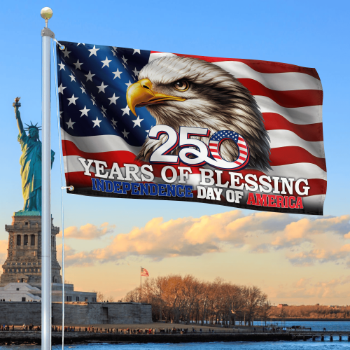 Premium America 250th Anniversary Grommet Flag VPVC120130, America 250th Flag, America 250th Birthday, Best Gifts On Independence Day, Veterans Day.