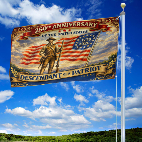 Premium America 250th Anniversary Grommet Flag VPVC120135, America 250th Flag, America 250th Birthday, Best Gifts On Independence Day, Veterans Day.