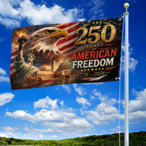 Premium America 250th Anniversary Grommet Flag VPVC120139, America 250th Flag, America 250th Birthday, Best Gifts On Independence Day, Veterans Day.
