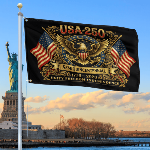 Premium America 250th Anniversary Grommet Flag VPVC120141, America 250th Flag, America 250th Birthday, Best Gifts On Independence Day, Veterans Day.