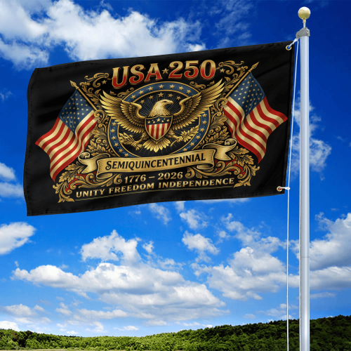 Premium America 250th Anniversary Grommet Flag VPVC120141, America 250th Flag, America 250th Birthday, Best Gifts On Independence Day, Veterans Day.