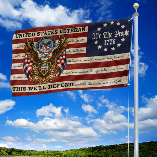 Premium Custom US Veteran Grommet Flag VPVC120153, Gifts For US Veteran, Best Gifts On Independence Day, Veterans Day.