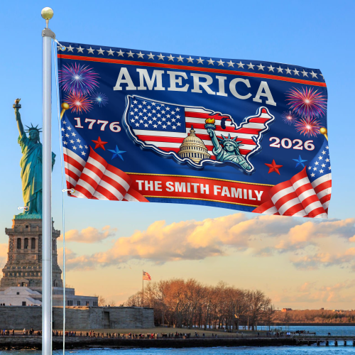 Premium Custom America 250th Anniversary Grommet Flag VPVC120156, America 250th Flag, America 250th Birthday, Best Gifts On Independence Day, Veterans Day.