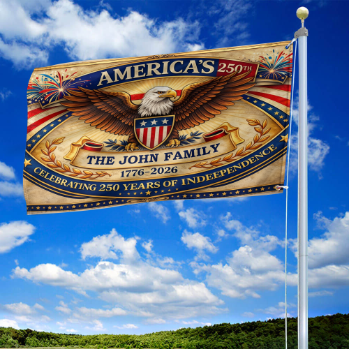 Premium Custom America 250th Anniversary Grommet Flag VPVC120160, America 250th Flag, America 250th Birthday, Best Gifts On Independence Day, Veterans Day.