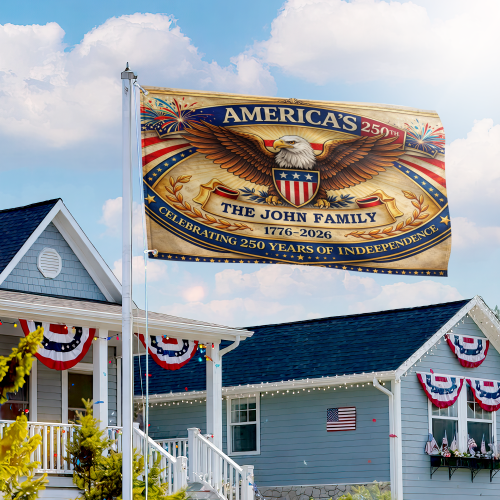 Premium Custom America 250th Anniversary Grommet Flag VPVC120160, America 250th Flag, America 250th Birthday, Best Gifts On Independence Day, Veterans Day.