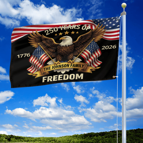 Premium Custom America 250th Anniversary Grommet Flag VPVC120161, America 250th Flag, America 250th Birthday, Best Gifts On Independence Day, Veterans Day.