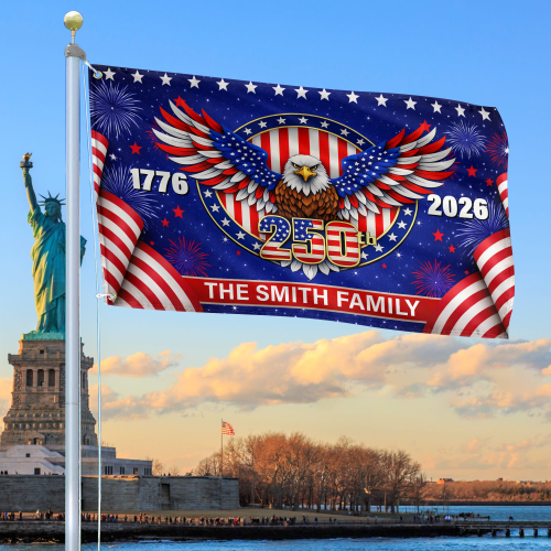 Premium Custom America 250th Anniversary Grommet Flag VPVC120163, America 250th Flag, America 250th Birthday, Best Gifts On Independence Day, Veterans Day.