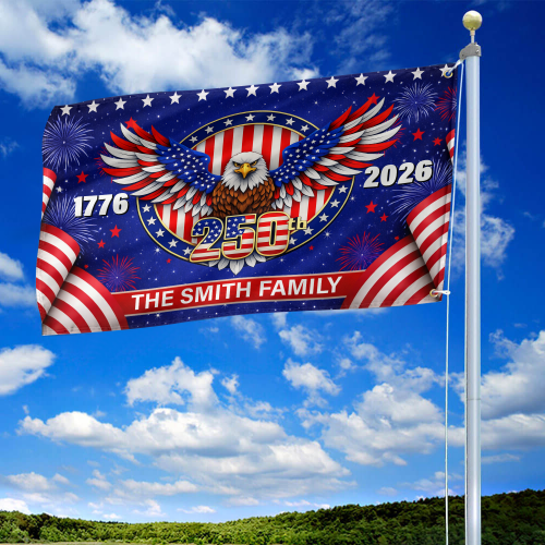 Premium Custom America 250th Anniversary Grommet Flag VPVC120163, America 250th Flag, America 250th Birthday, Best Gifts On Independence Day, Veterans Day.