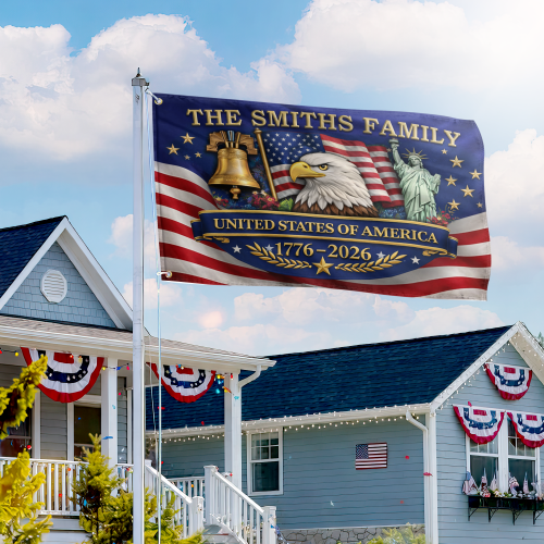 Premium Custom America 250th Anniversary Grommet Flag VPVC120164, America 250th Flag, America 250th Birthday, Best Gifts On Independence Day, Veterans Day.