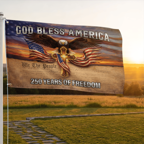 Premium America 250th Anniversary Grommet Flag VPVC120168, America 250th Flag, America 250th Birthday, Best Gifts On Independence Day, Veterans Day.