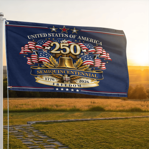 Premium America 250th Anniversary Grommet Flag VPVC120170, America 250th Flag, America 250th Birthday, Best Gifts On Independence Day, Veterans Day.