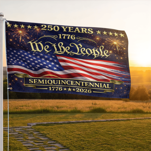 Premium America 250th Anniversary Grommet Flag VPVC120176, America 250th Flag, America 250th Birthday, Best Gifts On Independence Day, Veterans Day.
