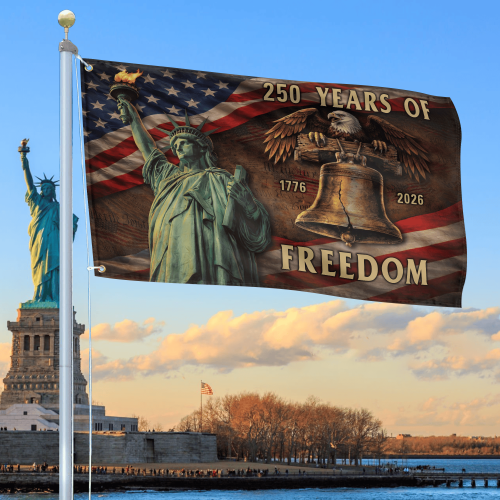 Premium America 250th Anniversary Grommet Flag VPVC120179, America 250th Flag, America 250th Birthday, Best Gifts On Independence Day, Veterans Day.