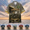 Premium US Veterans Hawaiian Shirt, Gifts For US Veterans, Gifts For Father's Day, Veterans Day.