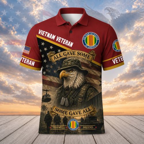 Premium US Veterans Polo Shirt, Gifts For US Veterans, Gifts On Father's Day, Veterans Day, Memorial Day