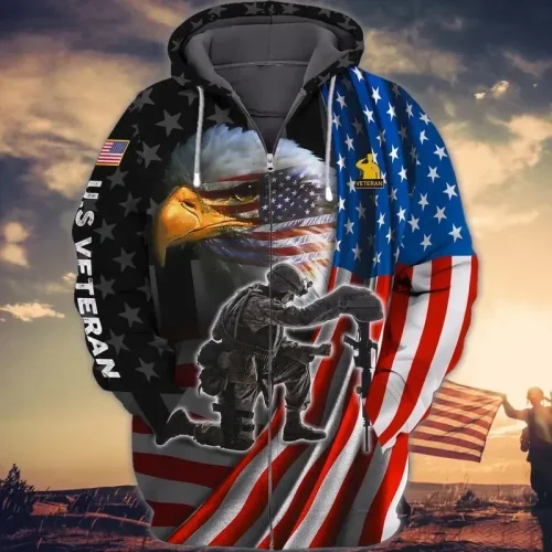 Premium Unique Veteran Zip Up Hoodie Ultra Soft and Warm LTAVT280402DS