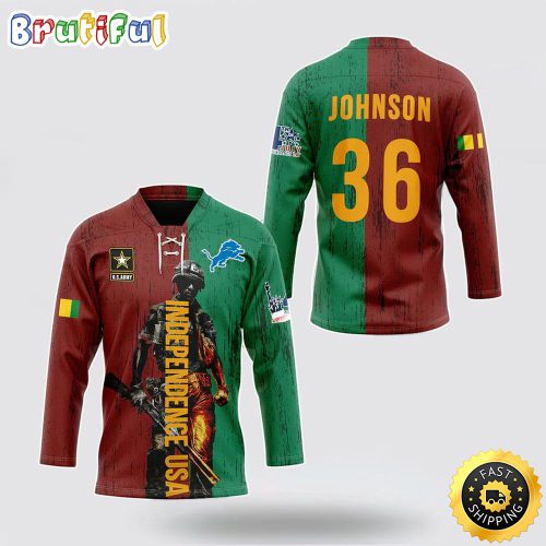 Personalized NFL Detroit Lions Hockey Jersey Vietnam Veterans Day Nfl Hockey Jersey For Fans