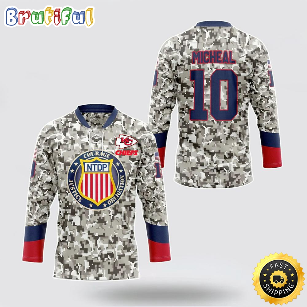 Personalized NFL Kansas City Chiefs Hockey Jersey Veterans Nfl Hockey Jersey For Fans