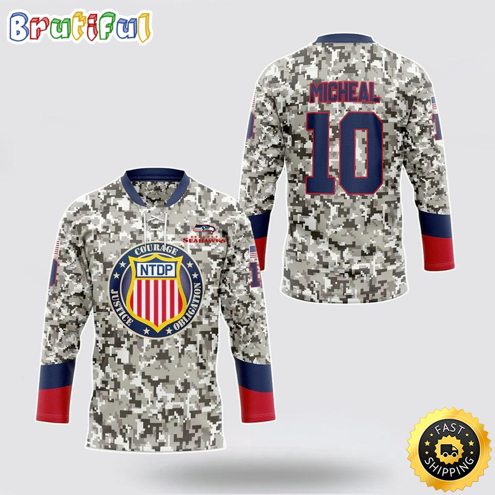 Personalized NFL Seattle Seahawks Hockey Jersey Veterans Nfl Hockey Jersey For Fans