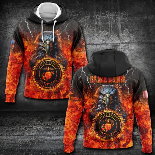 US Marine Corps, Land Of The Free, Because Of The Brave – Hoodie