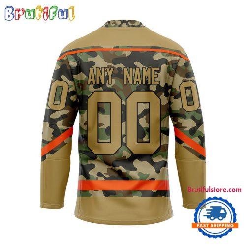 NHL Anaheim Ducks Camo Veterans Custom Hockey Jersey