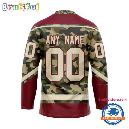 NHL Arizona Coyotes Camo Veterans Custom Hockey Jersey