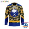 NHL Boston Bruins Camo Veterans Custom Hockey Jersey
