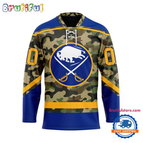 NHL Buffalo Sabres Camo Veterans Custom Hockey Jersey