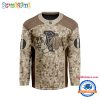 NHL Carolina Hurricanes Special Veterans Military Desert Camouflage Design Hockey Jersey